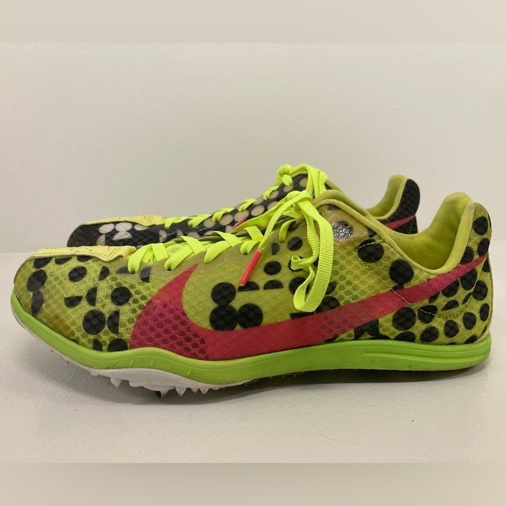 Nike Zoom Neon Highlighter Yellow Track Shoes w/Black and Pink Accents - Picture 4 of 16